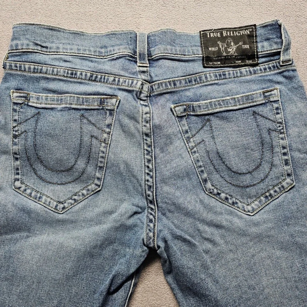 True Religion Rocco Relaxed Skinny Mens Size 34 Blue Jeans Stretch Denim Casual